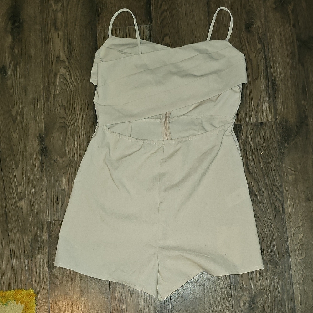 Cider Cream Asymmetrical Strap Romper